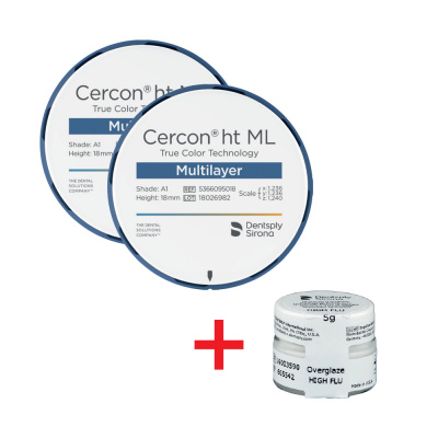 2x Cercon HT ML dysk 14mm + Cercon Glazura High Flu 5g 605542 za 1 zł Dentsply Sirona