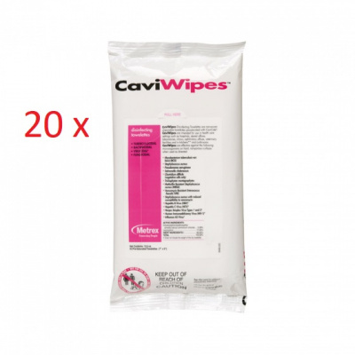 Promocja! 20 x CaviWipes - jednorazowe chusteczki do dezynfekcji małych powierzchni oraz sprzętu medycznego 45 szt. - data ważności 01.02.2023 r.