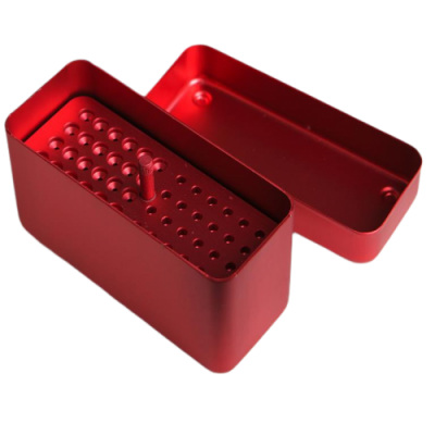 Endobox TD1140ROS 104 x 44 x 54 czerwona kaseta/czerwony wkład - 24RA + 24 endo-otwory Dental Market