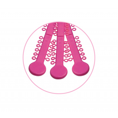 Practice Pink! Ligatury elastyczne neon pink 30 sztuk 400-405 Ortho Organizers