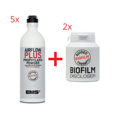 5x Piasek stomatologiczny AIR FLOW PLUS CPC 1x400g DV-082/Z (aluminiowa butelka) EMS + 2X Biofilm Discloser GRATIS*(produkt dosyłany przez firmę EMS po przesłaniu dowodu zakupu) EMS