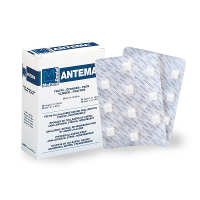 Tampon kolagenowy Antema 50 sztuk 1 x 1 x 0.5 cm kolagenowe - Molteni